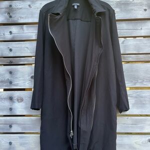 Eileen Fisher Black Long Coat with Zipper